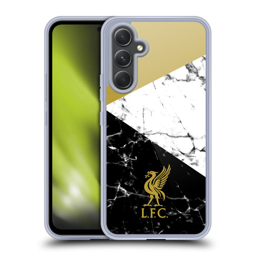 Liverpool Football Club Marble Gold Liver Bird Soft Gel Case for Samsung Galaxy A54 5G