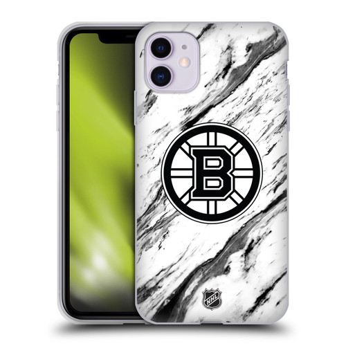 NHL Boston Bruins Marble Soft Gel Case for Apple iPhone 11
