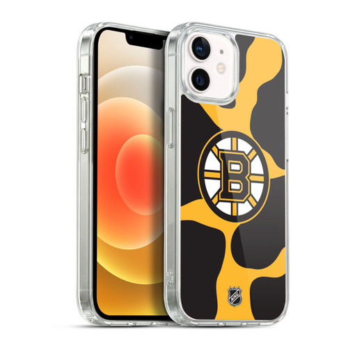 NHL Boston Bruins Cow Pattern Soft Gel Case for Apple iPhone 12 / iPhone 12 Pro & MagSafe