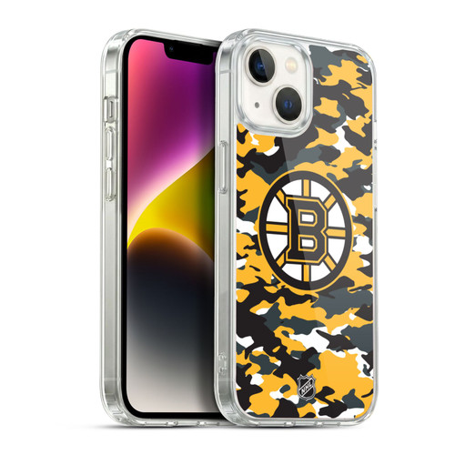 NHL Boston Bruins Camouflage Soft Gel Case for Apple iPhone 14