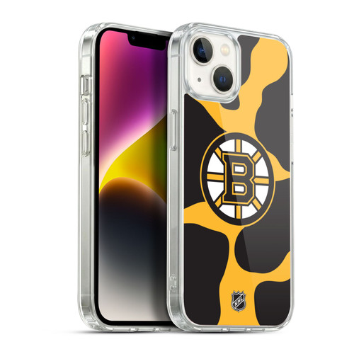 NHL Boston Bruins Cow Pattern Soft Gel Case for Apple iPhone 14 Plus & MagSafe