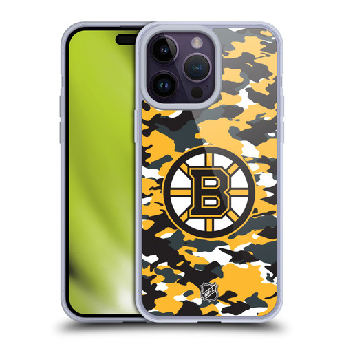 NHL Boston Bruins Camouflage Soft Gel Case for Apple iPhone 14 Pro Max & MagSafe