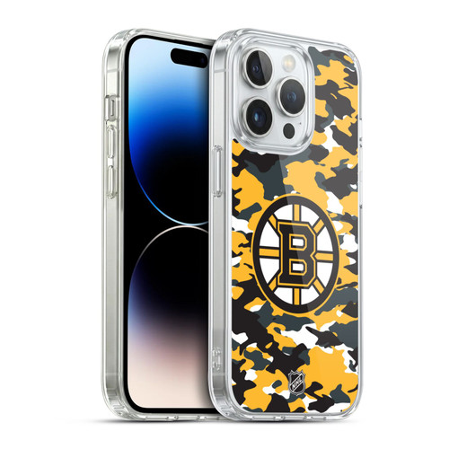 NHL Boston Bruins Camouflage Soft Gel Case for Apple iPhone 14 Pro & MagSafe