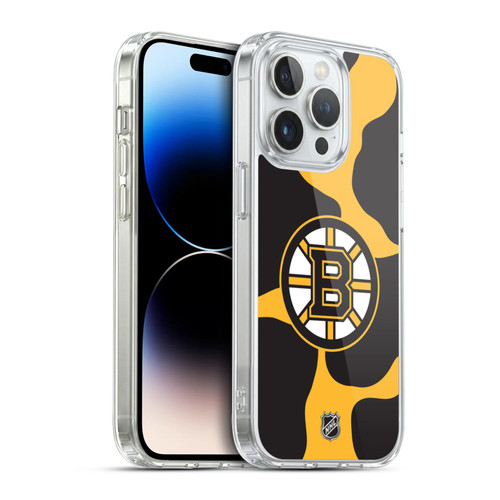 NHL Boston Bruins Cow Pattern Soft Gel Case for Apple iPhone 14 Pro & MagSafe
