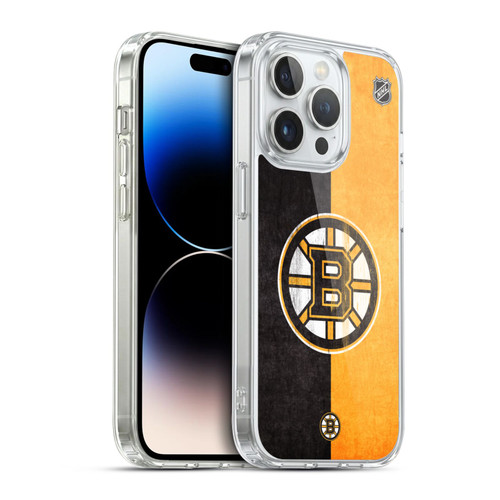NHL Boston Bruins Half Distressed Soft Gel Case for Apple iPhone 14 Pro & MagSafe