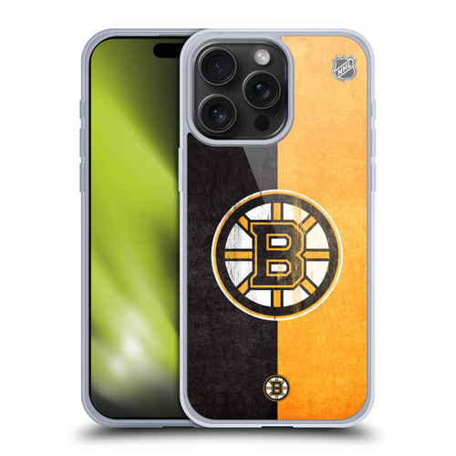 NHL Boston Bruins Half Distressed Soft Gel Case for Apple iPhone 15 Pro Max & MagSafe