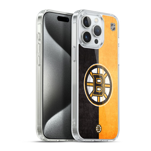 NHL Boston Bruins Half Distressed Soft Gel Case for Apple iPhone 15 Pro Max & MagSafe