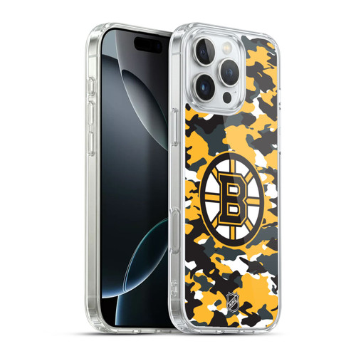 NHL Boston Bruins Camouflage Soft Gel Case for Apple iPhone 16 Pro Max & MagSafe