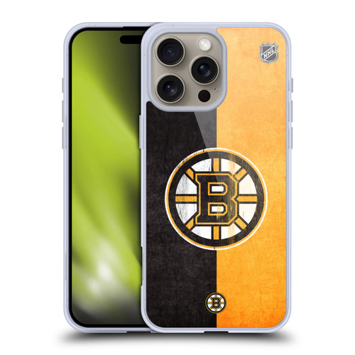 NHL Boston Bruins Half Distressed Soft Gel Case for Apple iPhone 16 Pro Max & MagSafe
