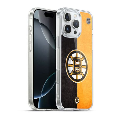 NHL Boston Bruins Half Distressed Soft Gel Case for Apple iPhone 16 Pro Max & MagSafe