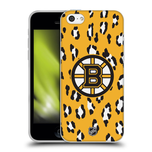 NHL Boston Bruins Leopard Pattern Soft Gel Case for Apple iPhone 5c