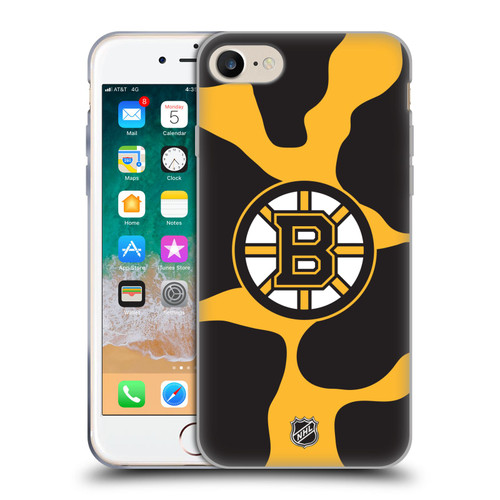 NHL Boston Bruins Cow Pattern Soft Gel Case for Apple iPhone 7 / 8 / SE 2020 & 2022 & MagSafe