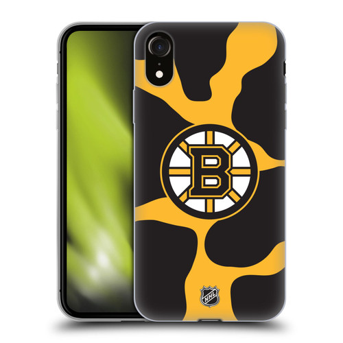 NHL Boston Bruins Cow Pattern Soft Gel Case for Apple iPhone XR