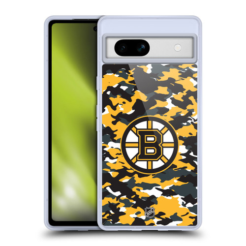 NHL Boston Bruins Camouflage Soft Gel Case for Google Pixel 7a
