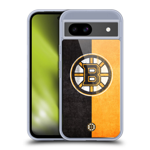 NHL Boston Bruins Half Distressed Soft Gel Case for Google Pixel 8a