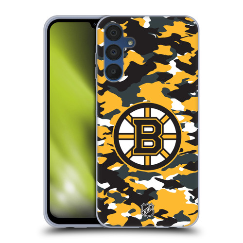 NHL Boston Bruins Camouflage Soft Gel Case for Samsung Galaxy A15 & MagSafe