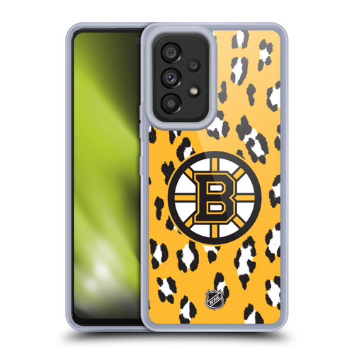 NHL Boston Bruins Leopard Pattern Soft Gel Case for Samsung Galaxy A53 5G (2022)