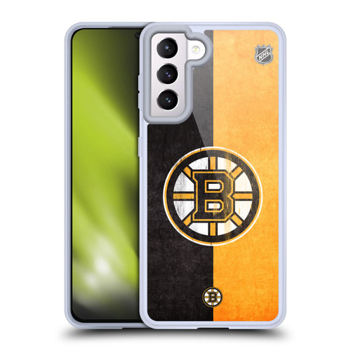 NHL Boston Bruins Half Distressed Soft Gel Case for Samsung Galaxy S21 5G & MagSafe