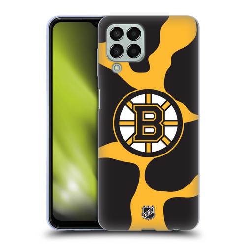 NHL Boston Bruins Cow Pattern Soft Gel Case for Samsung Galaxy M33 (2022)