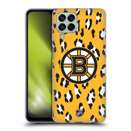 NHL Boston Bruins Leopard Pattern Soft Gel Case for Samsung Galaxy M33 (2022)