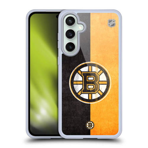 NHL Boston Bruins Half Distressed Soft Gel Case for Samsung Galaxy S23 FE 5G