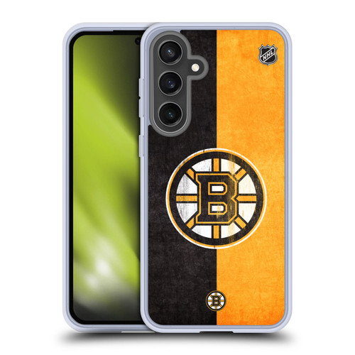 NHL Boston Bruins Half Distressed Soft Gel Case for Samsung Galaxy S24 FE & MagSafe