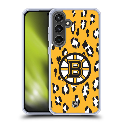 NHL Boston Bruins Leopard Pattern Soft Gel Case for Samsung Galaxy S24 FE & MagSafe