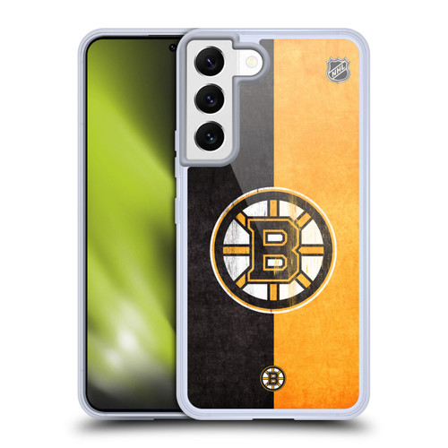 NHL Boston Bruins Half Distressed Soft Gel Case for Samsung Galaxy S22 5G & MagSafe