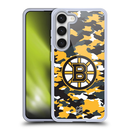NHL Boston Bruins Camouflage Soft Gel Case for Samsung Galaxy S23 5G & MagSafe