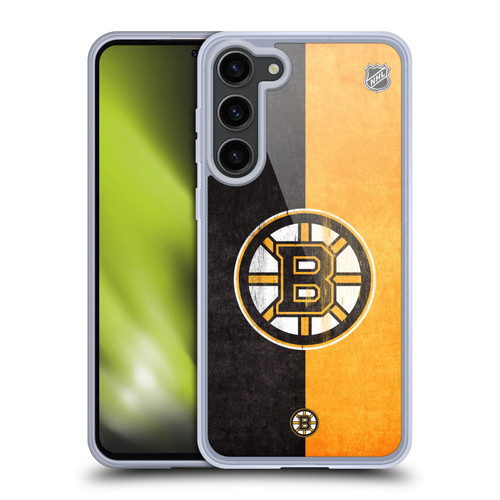 NHL Boston Bruins Half Distressed Soft Gel Case for Samsung Galaxy S23+ 5G & MagSafe