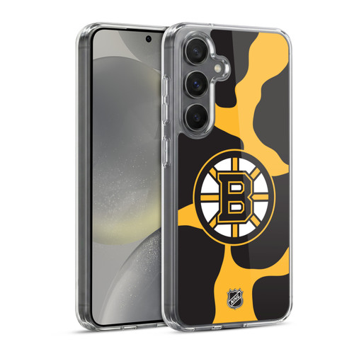 NHL Boston Bruins Cow Pattern Soft Gel Case for Samsung Galaxy S24 5G & MagSafe