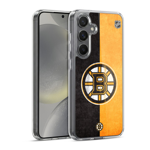 NHL Boston Bruins Half Distressed Soft Gel Case for Samsung Galaxy S24 5G & MagSafe