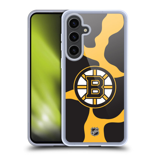 NHL Boston Bruins Cow Pattern Soft Gel Case for Samsung Galaxy S24+ 5G & MagSafe