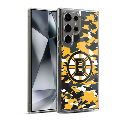 NHL Boston Bruins Camouflage Soft Gel Case for Samsung Galaxy S24 Ultra 5G & MagSafe