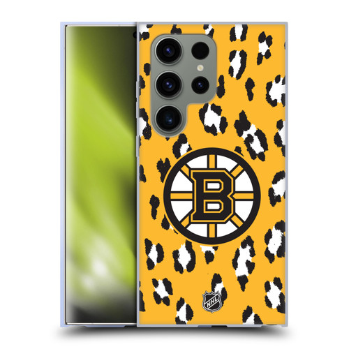 NHL Boston Bruins Leopard Pattern Soft Gel Case for Samsung Galaxy S24 Ultra 5G & MagSafe