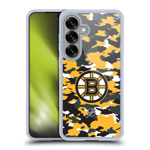 NHL Boston Bruins Camouflage Soft Gel Case for Samsung Galaxy S25 & MagSafe