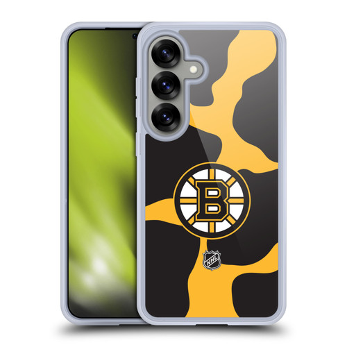NHL Boston Bruins Cow Pattern Soft Gel Case for Samsung Galaxy S25 & MagSafe