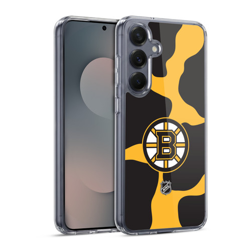 NHL Boston Bruins Cow Pattern Soft Gel Case for Samsung Galaxy S25 & MagSafe