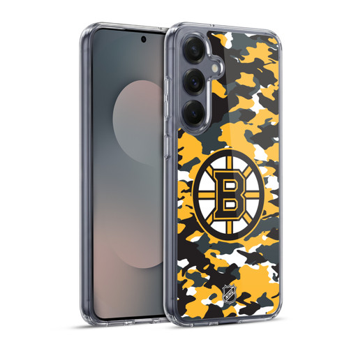 NHL Boston Bruins Camouflage Soft Gel Case for Samsung Galaxy S25+ & MagSafe