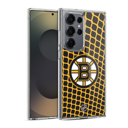 NHL Boston Bruins Net Pattern Soft Gel Case for Samsung Galaxy S25 Ultra & MagSafe