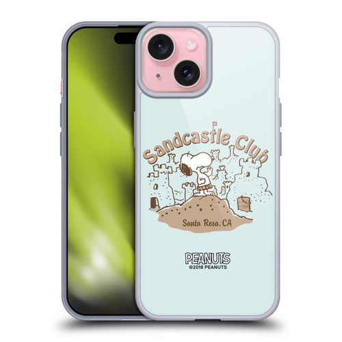 Peanuts Beach Snoopy Sand Castle Soft Gel Case for Apple iPhone 15 & MagSafe