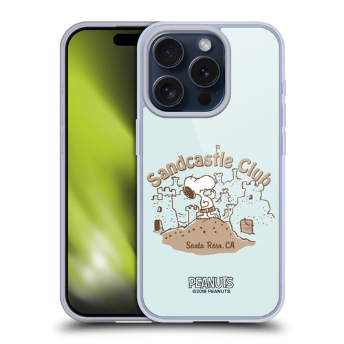 Peanuts Beach Snoopy Sand Castle Soft Gel Case for Apple iPhone 15 Pro & MagSafe