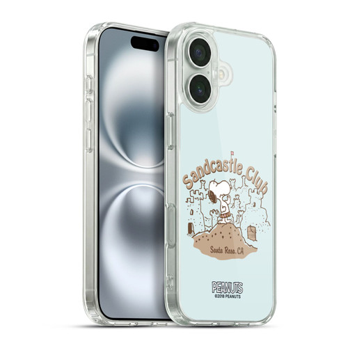 Peanuts Beach Snoopy Sand Castle Soft Gel Case for Apple iPhone 16 Plus & MagSafe
