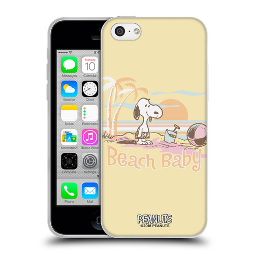 Peanuts Beach Snoopy Sunset Soft Gel Case for Apple iPhone 5c