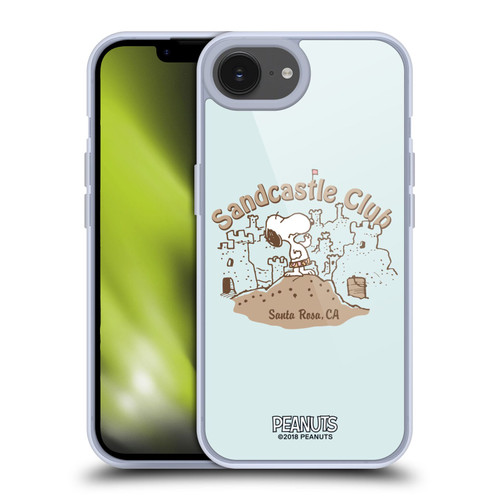 Peanuts Beach Snoopy Sand Castle Soft Gel Case for Apple iPhone 16e & MagSafe