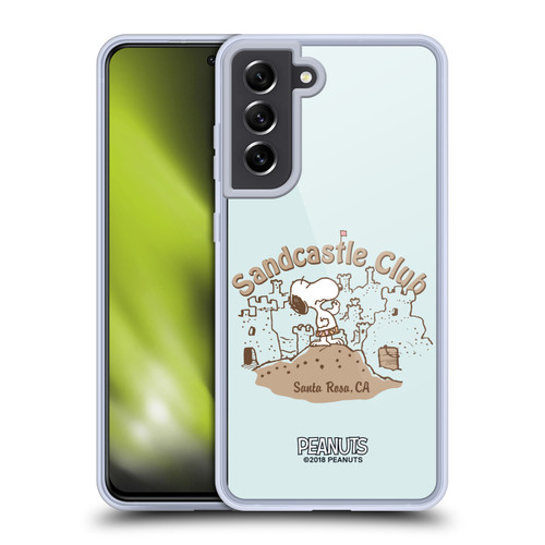 Peanuts Beach Snoopy Sand Castle Soft Gel Case for Samsung Galaxy S21 FE 5G & MagSafe