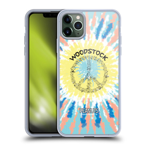 Peanuts Woodstock 50th Tie Dye Peace Sign Soft Gel Case for Apple iPhone 11 Pro Max & MagSafe