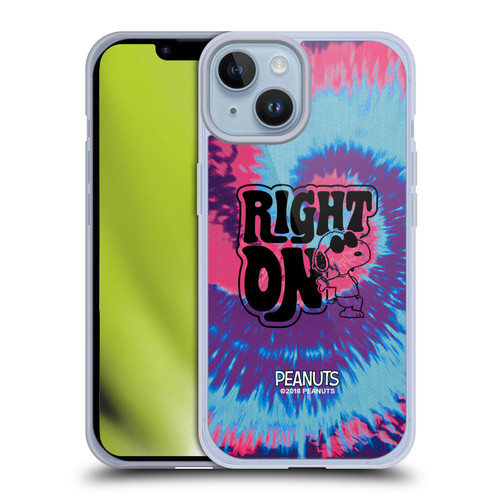 Peanuts Woodstock 50th Snoopy Tie Dye Right On Soft Gel Case for Apple iPhone 14 & MagSafe