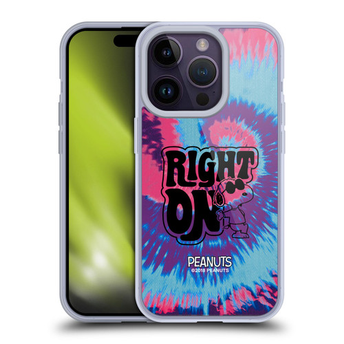 Peanuts Woodstock 50th Snoopy Tie Dye Right On Soft Gel Case for Apple iPhone 14 Pro & MagSafe