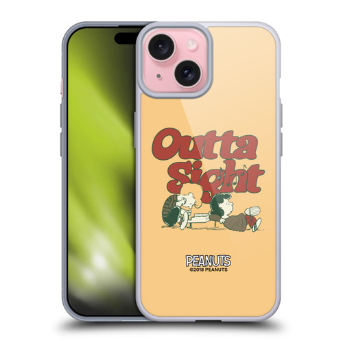 Peanuts Woodstock 50th Schroeder Lucy Outta Sight Soft Gel Case for Apple iPhone 15